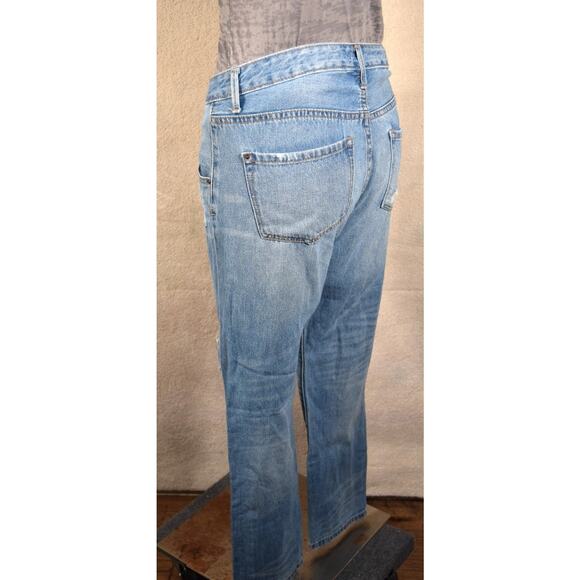 Suede Jeans Charlie Mid Rise Relaxed Fit Distressed Destroyed Womens 26 Cotton - Picture 4 of 8